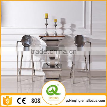 D112 Marble Top Stainless Steel Bar Furniture Cocktail Tables