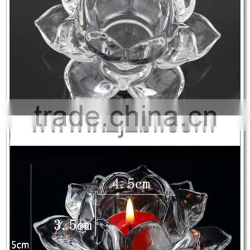 Wholesale lotus wedding glass candle hoder