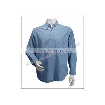 OEM Custom Mens Denim Stand Collar Shirts WM-002