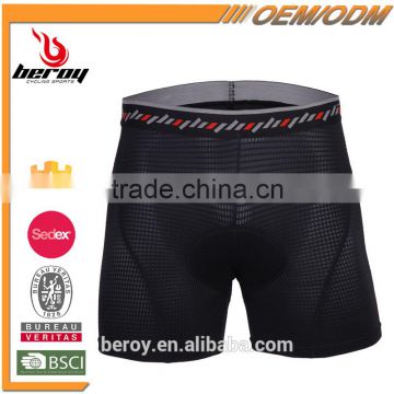 BEROY Anti-bacterial padded cycling underpants,men super breathable bicycle underwear