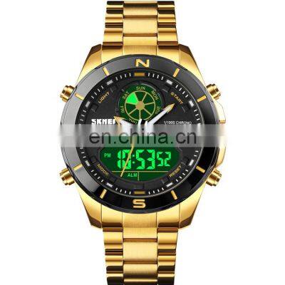 Hot Selling Skmei  1839 Luxury Gold Dual Time Digital Watch 30 Meters Waterproof Wholesale Price