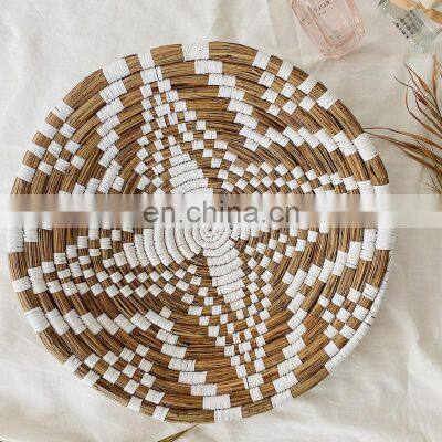 Star Pattern Handwoven Seagrass Wall Decor Wicker Straw Wall Art Decoration Wholesale