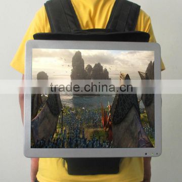 18.5 inch wall mount backpack 3G advertising player 3G backpack advertising displayer 3G backpack led sceen ad player 3G ad