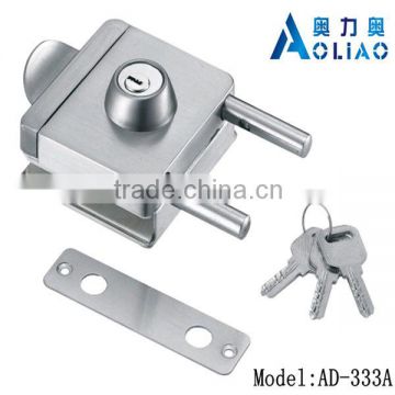 High quality tempered frameless SS or polish finish single glass door lock for single door in glass