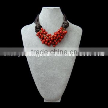 red coral beads trendy necklace jewelry 2014