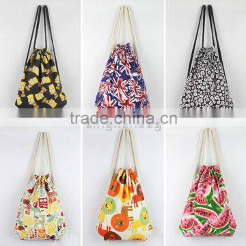 2015 factory wholesale pp woven promotional drawstring bag