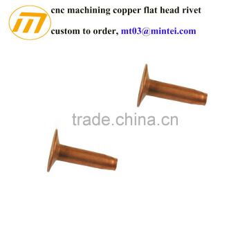 CNC machining copper rivet with washer, precision OEM service