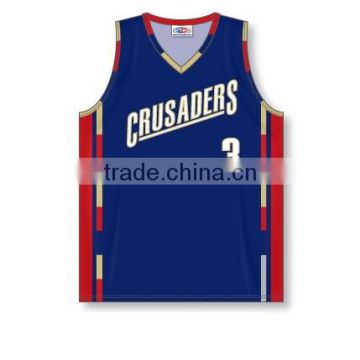 100% Polyester Custom Sublimated Crusaders V-Neck Basketball Jersey / Shirt