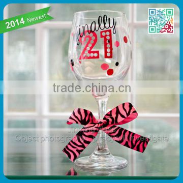 Promotiona Gift Long Stem Glass Goblet Thick Stem Drinking White Wine Glass Stemware
