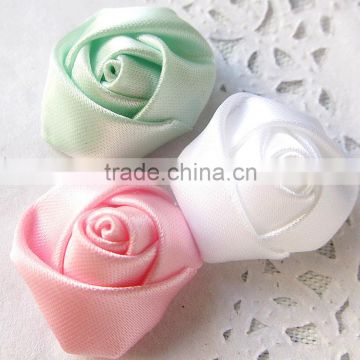 Small Fabric Rose For Hair,Handmade Satin Flower Rose