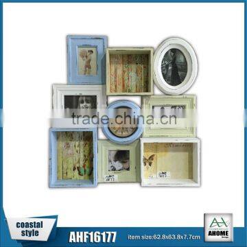 Paper Printing Wall Shelf With Clock And 5 Photo Frame