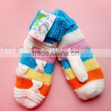 Newest! Fashionable Girls' Acrylic knitted gloves