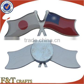 custom offset nautical resin metal magnetic flag pin with magnetci for promotion
