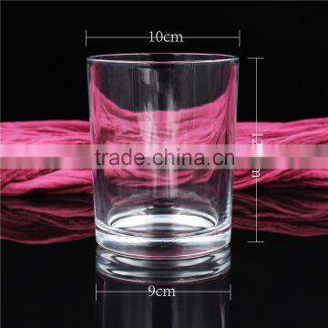 Stock 10*12.5cm clear round glass candle jar