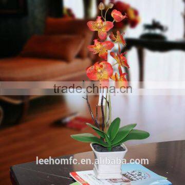 lifelike artificial blossom red orange orchids flower for home decoration