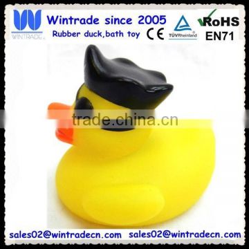 Plastic yellow pirate duck/custom design duck toy