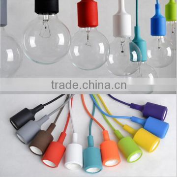 Colorful decorative Silicone pendant lampholder E27 with edison bulb