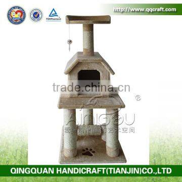 China Manufacture Luxury Wood Style sisal cat tower