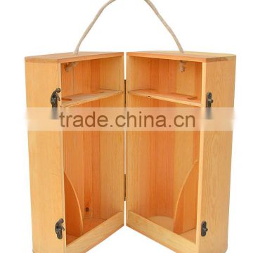 hot selling FSC&BSCI pine wooden 500ml 750ml wine glass bottle storage gift box