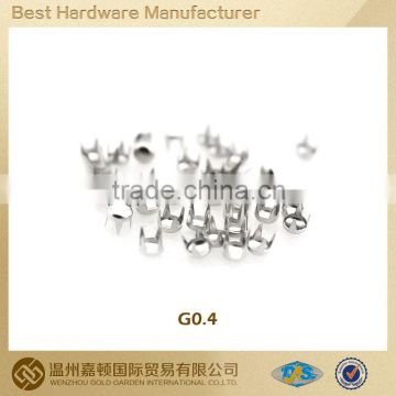 high quality 4mm metal prong nail studs for leather clothing