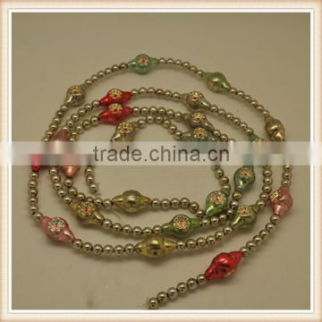 vitage glass garland supplier from china for CHRISTMAS