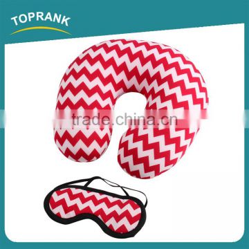 Toprank Colorful Stripes Printed Microbead Pillow And Eyemask Comfortable Neck Pillow Travel Set Sleeping Airline Travel Kit