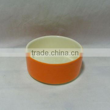 Ceramic Dog Bowl With Orange Color