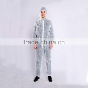 Disposable nonwoven Lab Coat with collar, sleeves and press snaps at the front