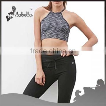 Ladies plain crop top sexy crop top with space dye fabric