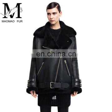 Cheap Clothing From China Genuine Sheep Leather Fur Jacket Model for Women