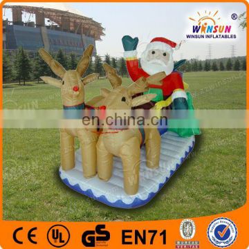 lovely festival inflatable santa with sleigh and reindeer