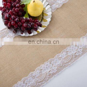 i@home European classical lace macrame burlap table runner for wedding