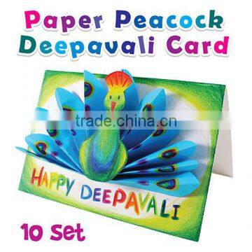 DIY Deepavali Peacock Greeting Card 10 Pack