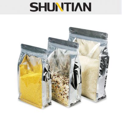 100g biodegradable snack packaging flexible custom flat bottom bag with zipper
