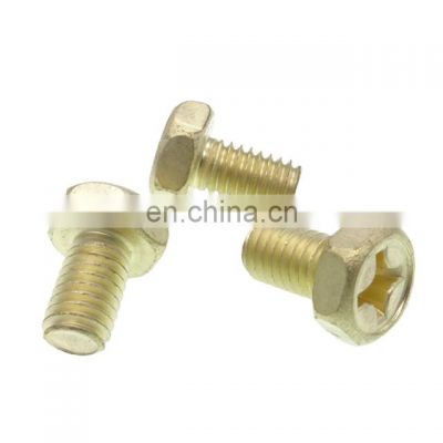 Cap head electronic broken special thread terminal screws with yellow zinc plated