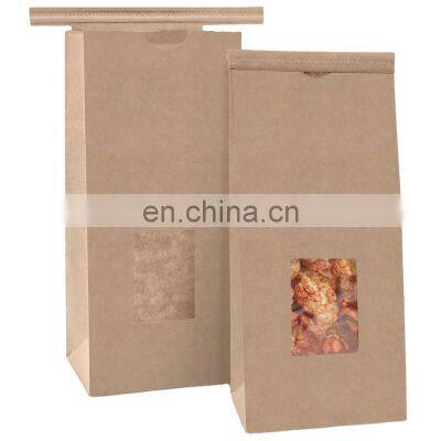 Tin Tie Small Resealable Brown Kraft Paper Bag for Food Snacks Dessert Treat Party Favors Coffee Cookie