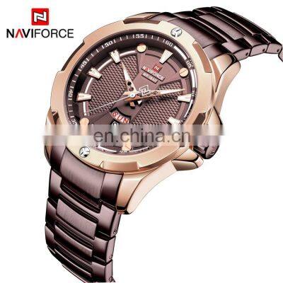 NAVIFORCE NF9161 Business Calendar Date Men Japan Quartz Watches Stainless Steel Female Casual Wrist Watch