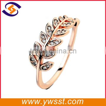 Girls fashion gold finger oliv leaf ring ring design for woman with price