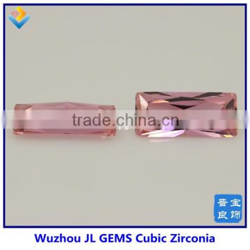 2014 Hot Sale Dark Pink Baguette CZ Gems Stone With Synthetic