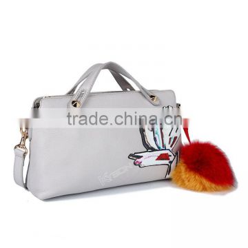Soft cow leather evening bag for women, Gray clutch bag lady