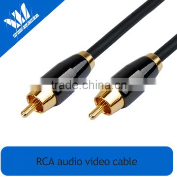 24k Gold Plated 1 RCA to RCA Audio Cable with black copper metal shell 2-Pack
