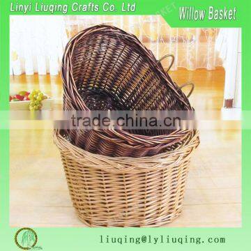 2016 fashionable red wine color Wicker shopping Bike Basket for shopping