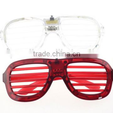 Plastic white/red LED Shutter shade glasses, LED Slotted Glasses, Party glasses