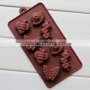 LFGB,FDA and DGCCRF food grade past cute insect shape Silicone chocolate mould