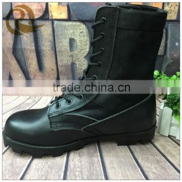 2015 new design black genuine leather desert military boots