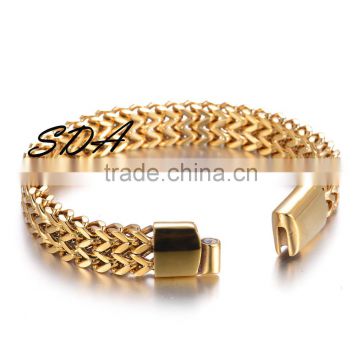manufacture wholesale metal high quality custom 20cm gold stainless steel bracelet SN117