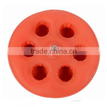 private lable orange round pool coaster inflatable floating drink holder