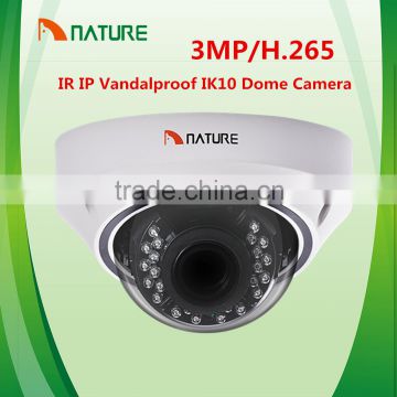 3MP IR H.265 Sony Motor auto zoom lens HD network onvif IP Vandal proof IK10 audio alarm POE SD Card cctv dome camera