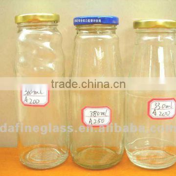 200MLHigh Quality round shape glass Bottle for juice with screw cap