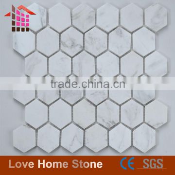 New Products In 2016 Carrara white Marble Mosaic Tile / Marble Mosaic With Low Price
